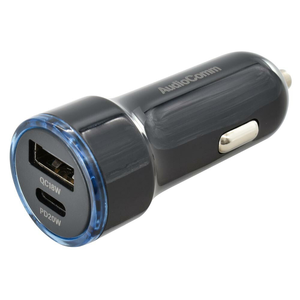 PDカーチャージャー(車載シガーソケットに接続/USB-DC電源アダプター/12V、24V車兼用)_03-6199_MAV-DP230N_OHM(オーム電機)